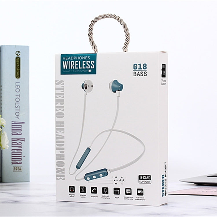 MG-G18 Bluetooth 4.2 Sport Wireless Bluetooth Earphone, Support Card (Baby Blue) by bashfashion
