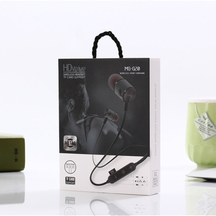 MG-G20 Bluetooth 4.2 Sport Wireless Bluetooth Earphone, Support Card(Black) by bashfashion