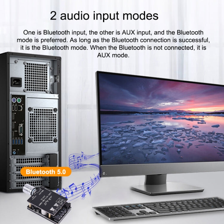 ZK-502L Bluetooth 5.0 12/24V Wireless Stereo Audio Digital Power Amplifier Board 50Wx2 Bluetooth Amp Amplificador, with Shell by bashfashion