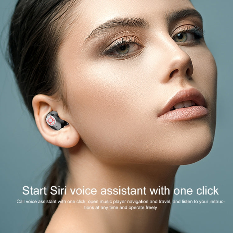 M23 Little Devil Pattern Intelligent Noise Reduction Touch Bluetooth Earphone with Three-screen Battery Display & Mirror Charging Box, Support HD Call & Siri (Pink) by bashfashion