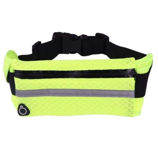 Multifunctional Outdoor Sports Mesh Breathable Fabric Waist Bag with Night Reflective Strip & Earphone Hole for iPhone, Samsung, Sony and other Phones (for Less Than 6 inch)(Green) by bashfashion