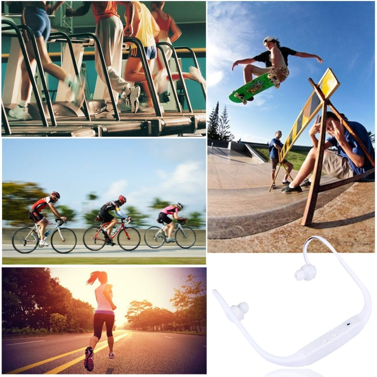 506 Life Waterproof Sweatproof Stereo Wireless Sports Earbud Earphone In-ear Headphone Headset with Micro SD Card Slot, For Smart Phones & iPad & Laptop & Notebook & MP3 or Other Audio Devices, Maximum SD Card Storage: 8GB(White) by bashfashion