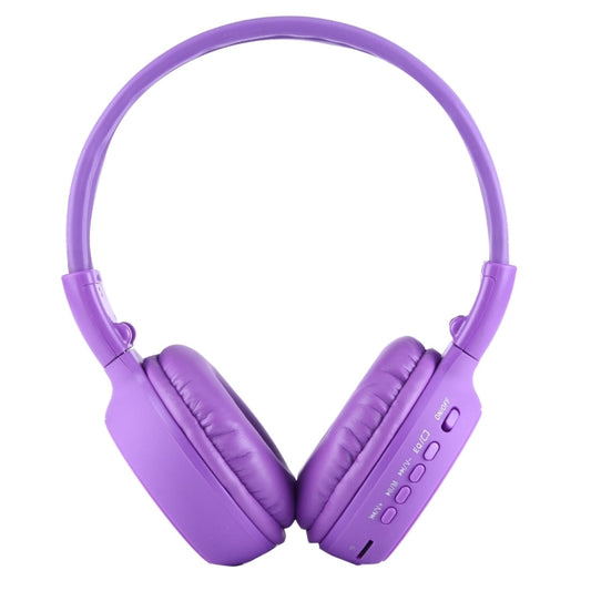 BS-N65 Headband Folding Stereo HiFi Wireless Headphone Headset with LCD Screen & TF Card Slot & LED Indicator Light & FM Function(Purple) by bashfashion