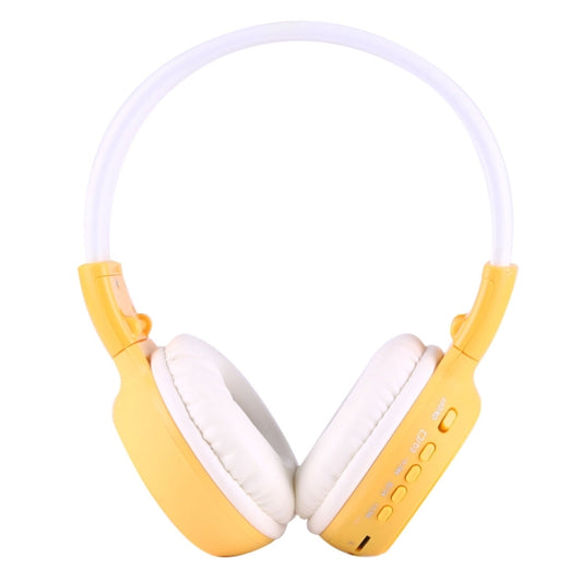 BS-N65 Headband Folding Stereo HiFi Wireless Headphone Headset with LCD Screen & TF Card Slot & LED Indicator Light & FM Function(Yellow) by bashfashion