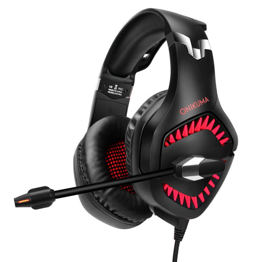 ONIKUMA K1 PRO Stereo Surround Gaming Headphone with Microphone & LED Lights(Black Red) by ONIKUMA