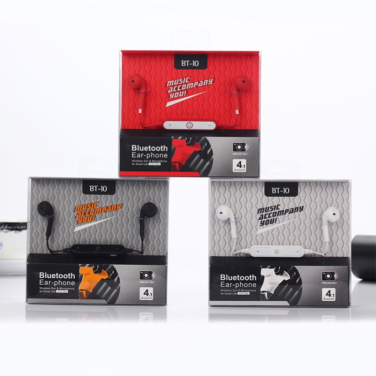 BT-10 Wireless Bluetooth Ear Headphone Sports Headset with Microphones, for Smartphone, Built-in Bluetooth Wireless Transmission, Transmission Distance: within 10m(Black) by bashfashion