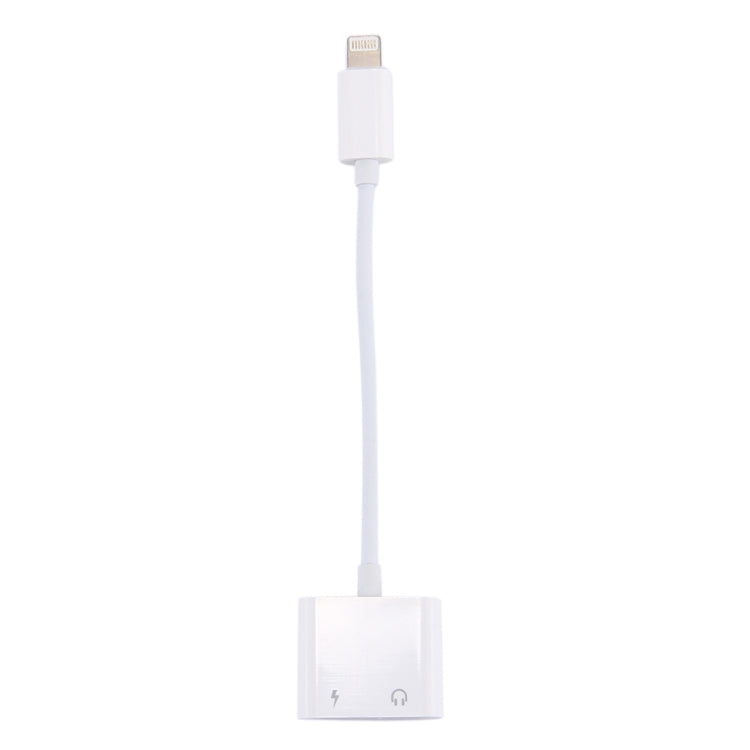 2 in 1 8 Pin Male to 8 Pin Charging + 8 Pin Audio Female Earphone Adapter with Call Function, Support IOS 10.3.1 or Above(White) by bashfashion
