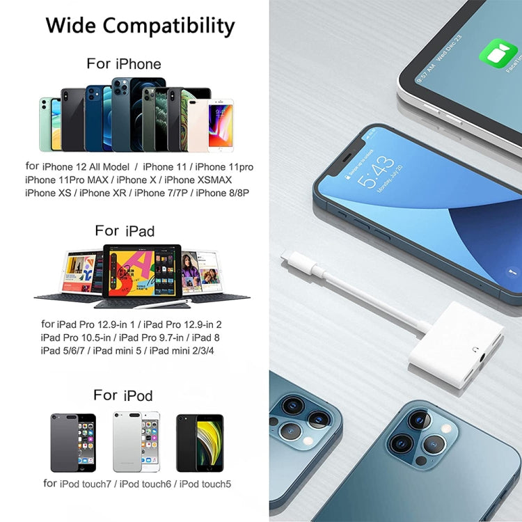 8 Pin Male to Dual 8 Pin Female & 3.5mm Female Audio Adapter by bashfashion