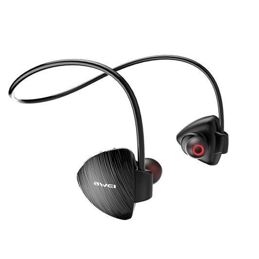 A847BL Outdoor Sports IPX4 Waterproof Anti-sweat Fashion After Hanging Design Stereo Bluetooth Earphone(Black) by bashfashion