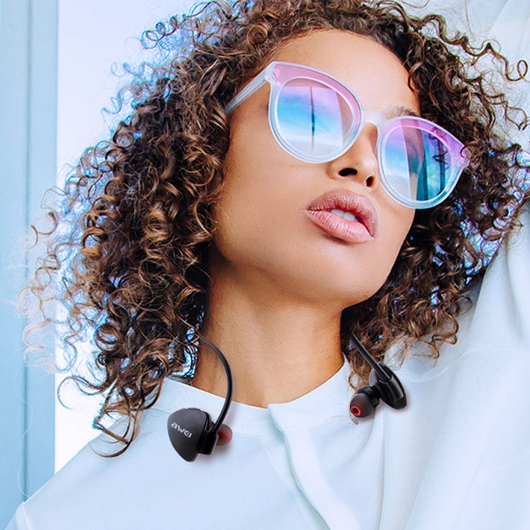 A847BL Outdoor Sports IPX4 Waterproof Anti-sweat Fashion After Hanging Design Stereo Bluetooth Earphone(Black) by bashfashion