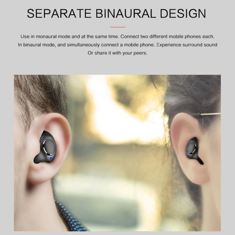 X8 TWS Outdoor Sports Portable In-ear Bluetooth V5.0 Earphone with Charging Box(Black) by bashfashion