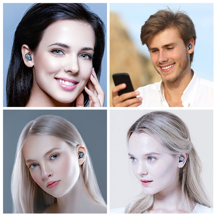 F9-6 TWS CVC8.0 Noise Cancelling Touch Bluetooth Earphone with Pull-out Cylindrical Charging Box, Support LED Power Digital Display & Call & Siri(Black) by bashfashion