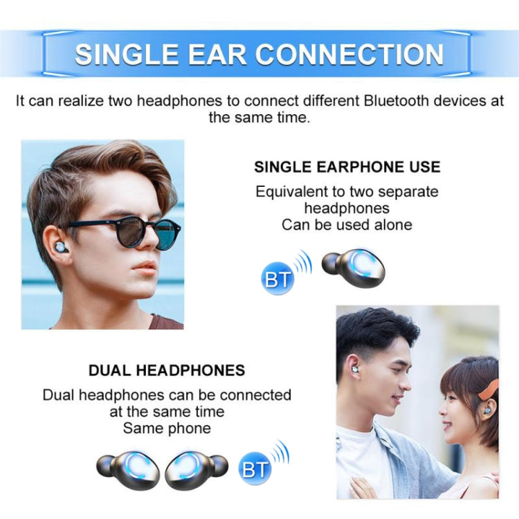 F9-8 TWS CVC8.0 Noise Cancelling Touch Mini Bluetooth Earphone with Charging Box, Support Three-screen LED Power Display & Mobile Phone Holder & Call & Voice Assistant(Black) by bashfashion