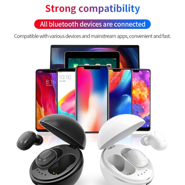 A10 TWS Space Capsule Shape Wireless Bluetooth Earphone with Magnetic Charging Box & Lanyard, Support HD Call & Automatic Pairing Bluetooth(White) by bashfashion