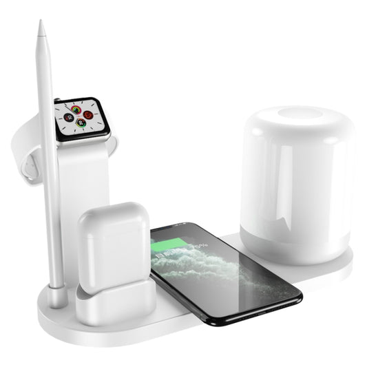 WS6 10W 2 USB Ports + USB-C / Type-C Port Multi-function Desk Lamp + Qi Wireless Charging Charger (White) by bashfashion