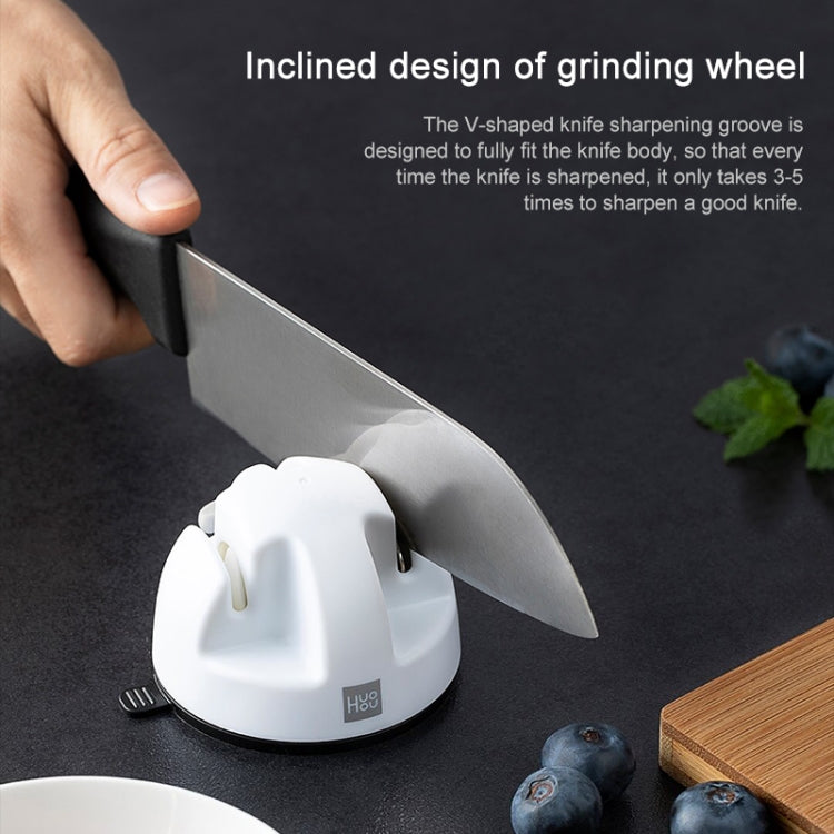 Original Xiaomi Youpin Huohou Kitchen Mini Double Wheel Knife Sharpener (White) by Xiaomi