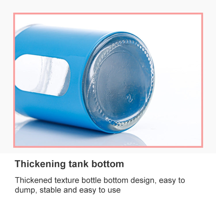 Stainless Steel Lid Glass Seasoning Jar Kitchen Supplies (Blue) by bashfashion