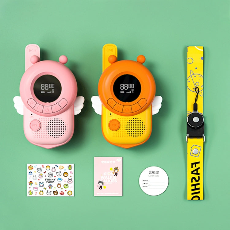 adj-847 Cartoon Bee-shaped Children Walkie-talkie Wireless 3km Call Outdoor Parent-child Interactive Toy with Flashlight & Anti-lost Lanyard (Yellow) by bashfashion