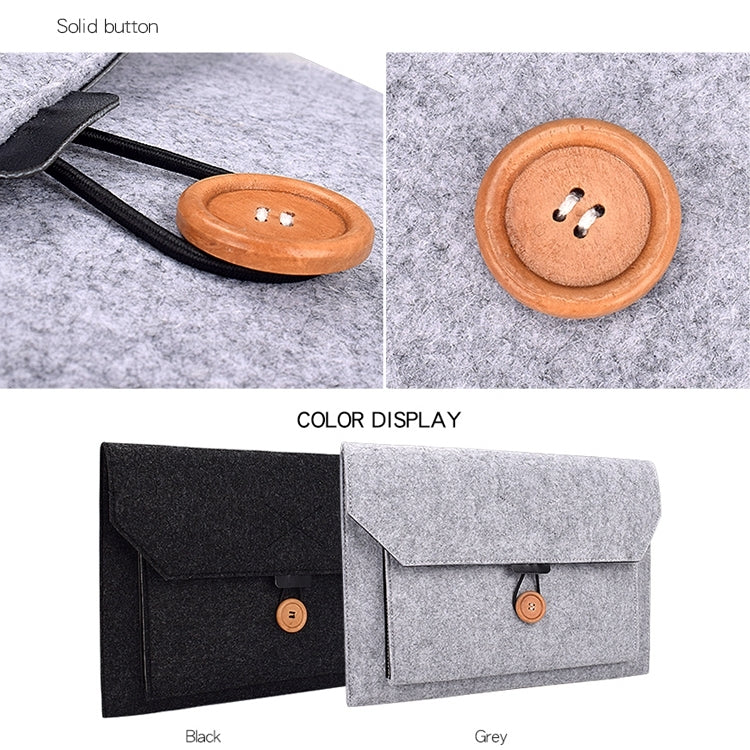 ND06 Multi-purpose Felt Button Laptop Inner Bag for 13.3 inch Laptop(Grey) by bashfashion