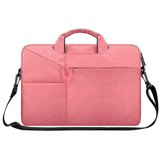 ST02S Waterproof Tear Resistance Hidden Portable Strap One-shoulder Handbag for 14.1 inch Laptops, with Suitcase Belt(Pink) by bashfashion