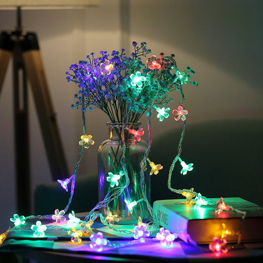 6m 40 LEDs Cherry Blossom Holiday Decorative Light, Battery Powered (Colorful Light) by bashfashion