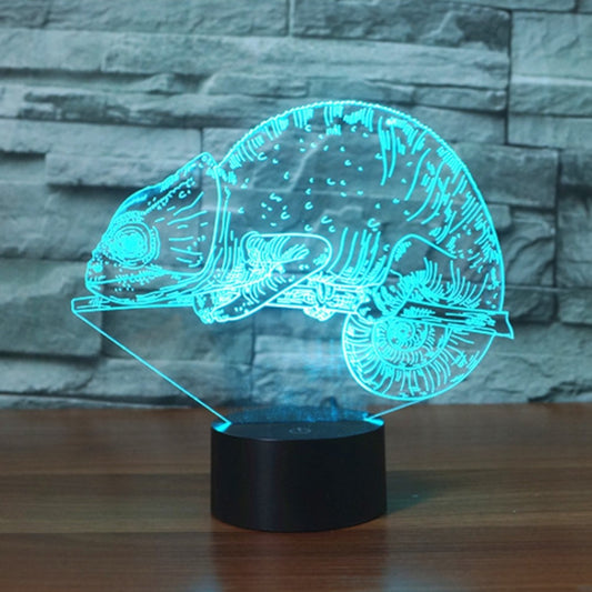 Chameleon Shape 3D Colorful LED Vision Light Table Lamp, Crack Touch Version by bashfashion