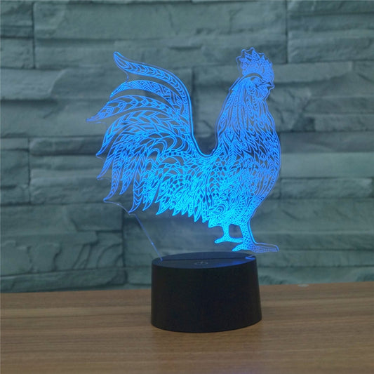 Cock Shape 3D Colorful LED Vision Light Table Lamp, Crack Touch Version by bashfashion