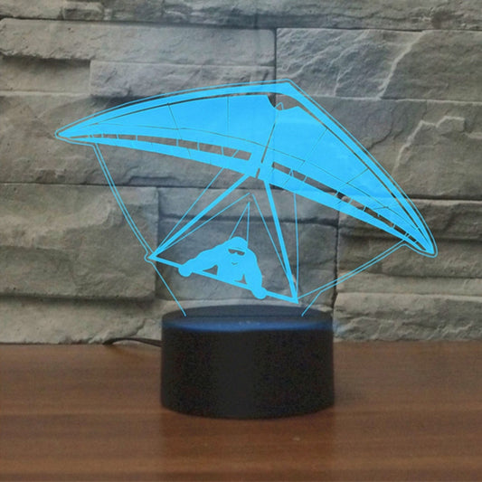 Hang Glider Shape 3D Colorful LED Vision Light Table Lamp, USB Touch Version by bashfashion