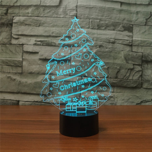 Christmas Tree Shape 3D Colorful LED Vision Light Table Lamp, Crack Touch Version by bashfashion