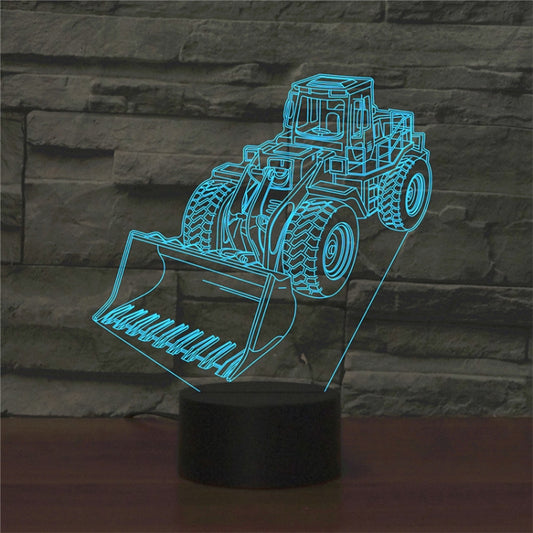 Excavator Shape 3D Colorful LED Vision Light Table Lamp, USB & Battery Version by bashfashion