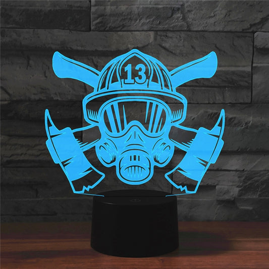 Fire Fighting Shape 3D Colorful LED Vision Light Table Lamp, USB Touch Version by bashfashion