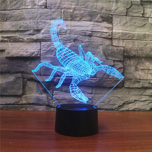 Scorpion Shape 3D Colorful LED Vision Light Table Lamp, Crack Remote Control Version by bashfashion