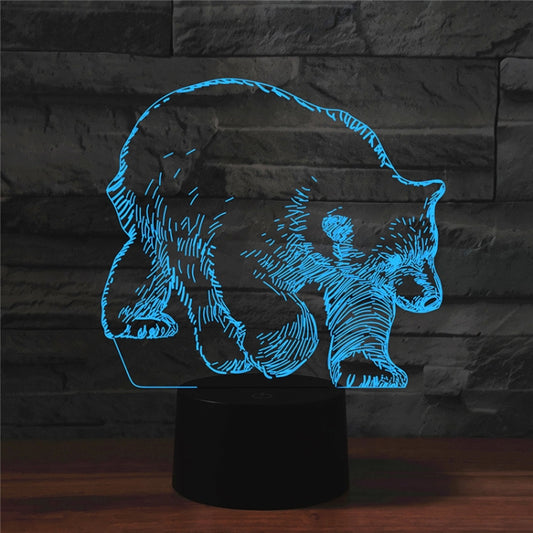 Bear Shape 3D Colorful LED Vision Light Table Lamp, 16 Colors Remote Control Version by bashfashion
