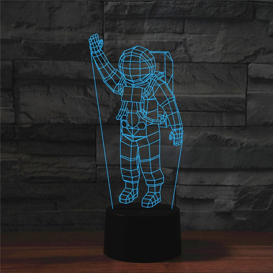 Astronaut Shape 3D Colorful LED Vision Light Table Lamp, 16 Colors Remote Control Version by bashfashion