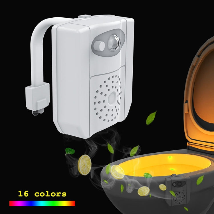 16-colors PIR Motion Sensor + Light Sensor UV Sterilization Aromatherapy LED Light, Home Toilet Bathroom Seat Night Light, DC 5V by bashfashion