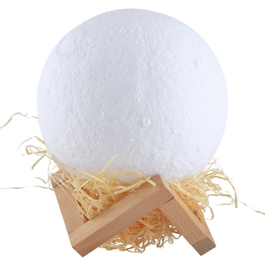 15cm Touch Control 3D Print Moon Lamp, USB Charging 16-color Changing LED Energy-saving Night Light with Wooden Holder Base & Remote Control by bashfashion