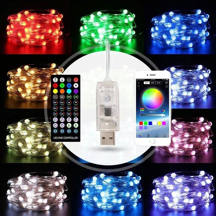 Christmas Decoration USB Copper Wire String Light Bluetooth Mobile APP Control, Length: 5m 50 LEDs by bashfashion