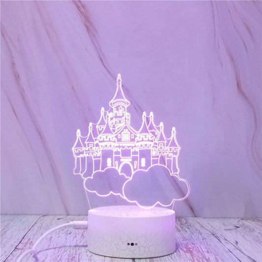 Castle In The Sky Shape Creative Crack Touch Dimming 3D Colorful Decorative Night Light by bashfashion