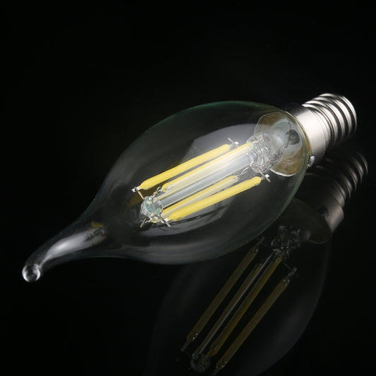 C35 E14 4W 4 LEDs 300 LM 6500K Dimmable Retro LED Filament Light Bulb Energy Saving Light, AC 220V(White Light) by bashfashion