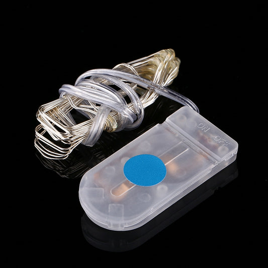 2m Silver Color Copper Wire String Light Festival Lamp / Decoration Light Strip, 20 LEDs SMD 0603 IP65 Waterproof CR2032 Button Batteries (Blue Light) by bashfashion