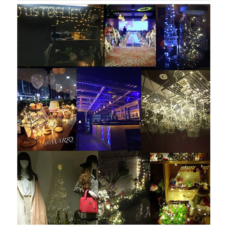 2m Silver Color Copper Wire String Light Festival Lamp / Decoration Light Strip, 20 LEDs SMD 0603 IP65 Waterproof CR2032 Button Batteries (Green Light) by bashfashion