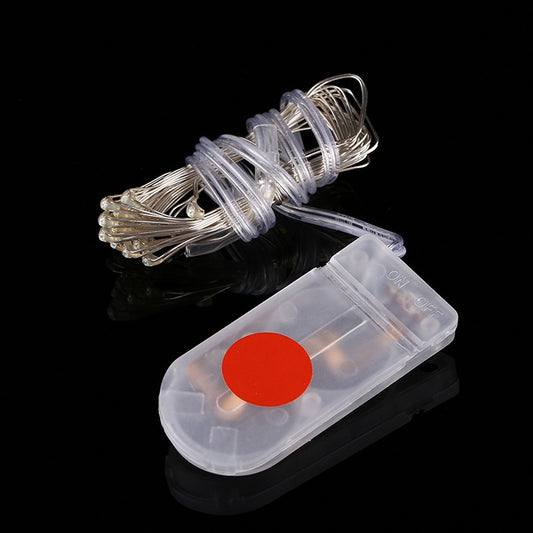 2m Silver Color Copper Wire String Light Festival Lamp / Decoration Light Strip, 20 LEDs SMD 0603 IP65 Waterproof CR2032 Button Batteries(Red Light) by bashfashion