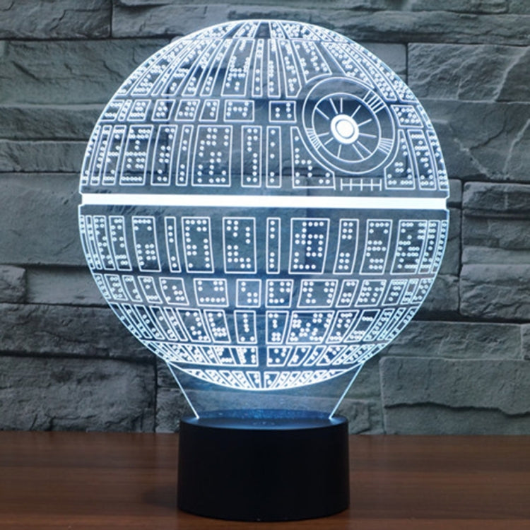 Death Star Style 3D Touch Switch Control LED Light , 7 Colour Discoloration Creative Visual Stereo Lamp Desk Lamp Night Light by bashfashion