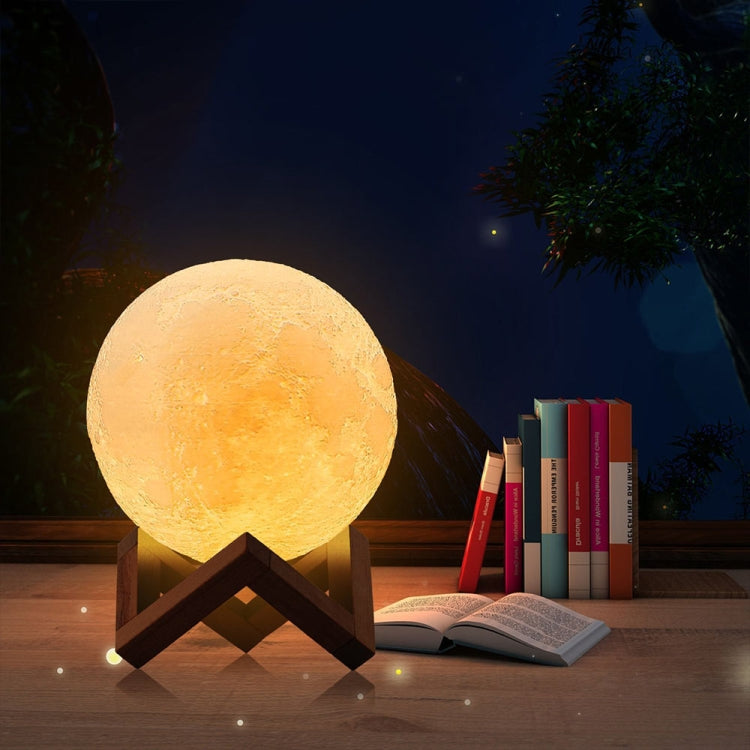 YouOKLight YK2302 15cm Touch Control 3D Print Moon Lamp, USB Charging 16-Color Dimming LED Night Light with Remote Control & Wooden Holder by youOKLight