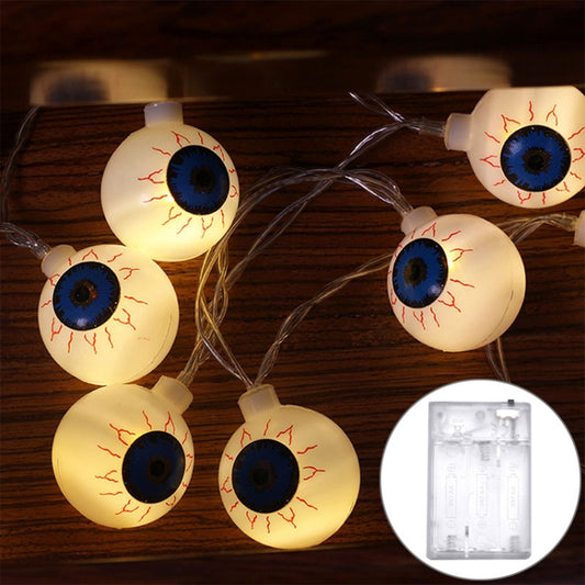 3m Ghost Eyes Design Halloween Series LED String Light, 20 LEDs 3 x AA Batteries Box Operated Party Props Fairy Decoration Night Lamp by bashfashion
