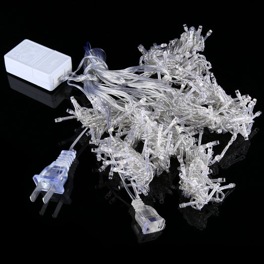 3m(Length) x 3m(Height) White Light LED Decoration Light, 300 LEDs Curtain String Light with End Joint & Multi-function Controller & Memory Waterproof, US Plug, AC 110V by bashfashion