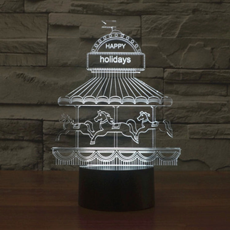 Amusement Park Style 3D Touch Switch Control LED Light , 7 Color Discoloration Creative Visual Stereo Lamp Desk Lamp Night Light by bashfashion