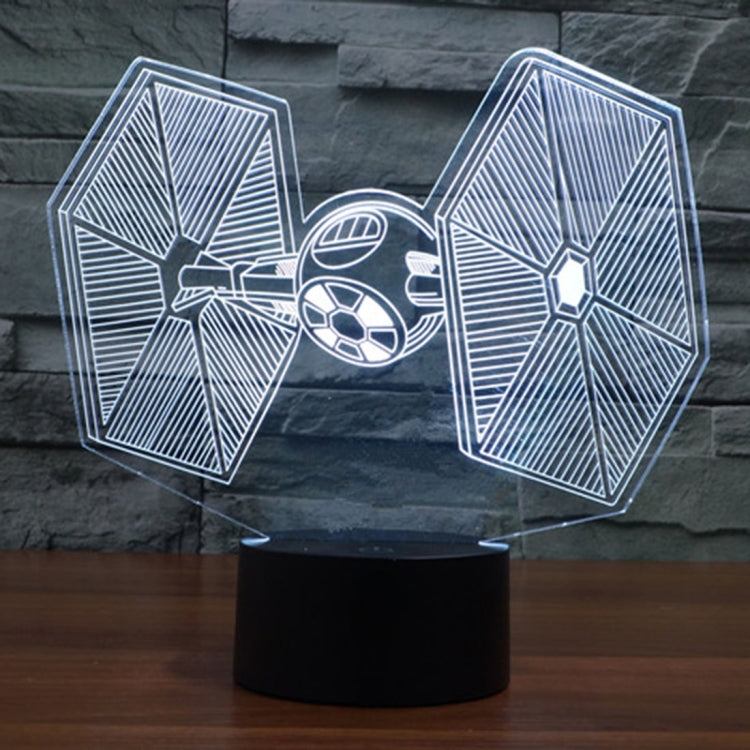 TIE Fighter Style 3D Touch Switch Control LED Light , 7 Color Discoloration Creative Visual Stereo Lamp Desk Lamp Night Light by bashfashion