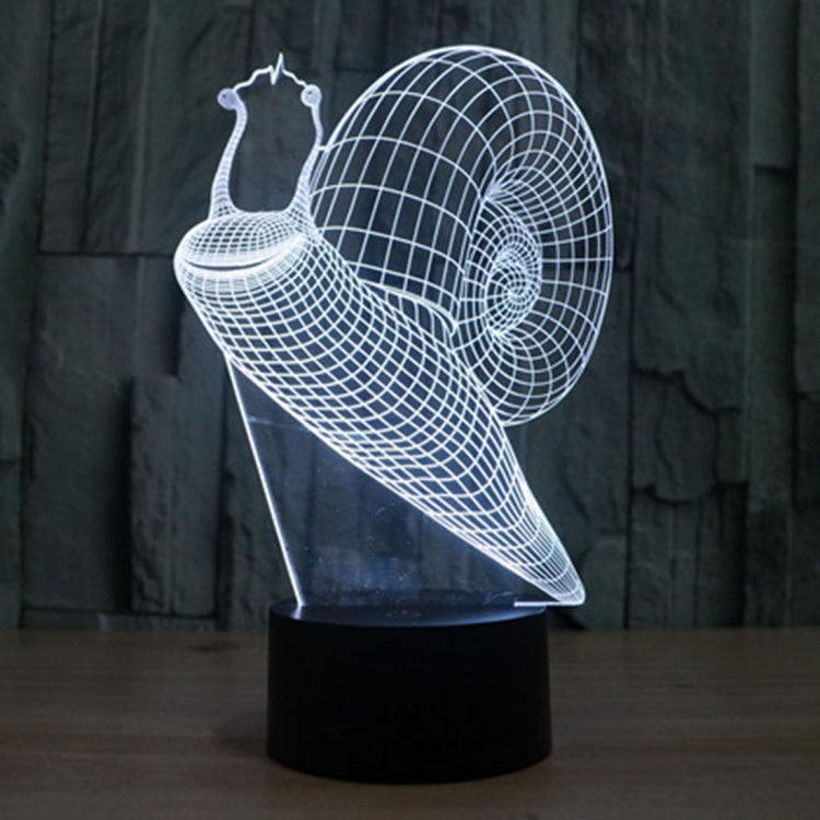 Snail Style 3D Touch Switch Control LED Light , 7 Color Discoloration Creative Visual Stereo Lamp Desk Lamp Night Light by bashfashion