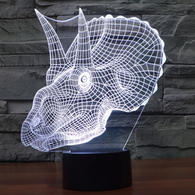 Dinosaur Style 3D Touch Switch Control LED Light , 7 Color Discoloration Creative Visual Stereo Lamp Desk Lamp Night Light by bashfashion